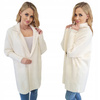 Damski Płaszcz z Alpaki  Oversize - Plus Size Duży Rozmiar 50 44-54 ECRU