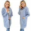 Alpaka Płaszcz Oversize z Kapturem BABY BLUE
