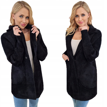 Bardzo Miękki Płaszcz Z Alpaki Owersize CZARNY