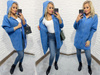 Alpaka Płaszcz z Kapturem Zapinany Na Suwak Wełna  Oversize JEANS