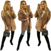 Damski Płaszcz z Alpaki  Oversize - Plus Size Duży Rozmiar 50 CAMEL