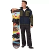 Kurtka+Spodnie Męski Kombinezon Narciarski Na Stok Sanki Snowboard GRANATOWY