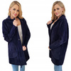 Damski Płaszcz z Alpaki  Oversize - Plus Size Duży Rozmiar 50 GRANATOWY