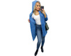 Alpaka Płaszcz z Kapturem Zapinany Na Suwak Wełna  Oversize JEANS