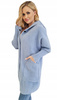 Alpaka Płaszcz Oversize z Kapturem BABY BLUE