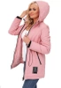 Wyszczuplająca Parka Kurtka Przejściowa Kaptur RÓŻOWY