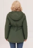 Wyszczuplająca Parka Kurtka Przejściowa Kaptur KHAKI