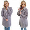 Damski Płaszcz z Alpaki  Oversize - Plus Size Duży Rozmiar 50 SZARY