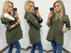Letnia Asymetryczna Luźna Kurtka Parka Wiatrówka KHAKI