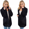 Damski Płaszcz z Alpaki  Oversize - Plus Size Duże Rozmiar 50 CZARNY