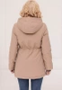 Wyszczuplająca Parka Kurtka Przejściowa Kaptur BEŻOWY