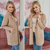 Damski Płaszcz z Alpaki  Oversize - Plus Size Duży Rozmiar 50 JASNY CAMEL