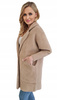 Damski Płaszcz z Alpaki  Oversize - Plus Size Duży Rozmiar 50 JASNY CAMEL