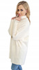 Damski Płaszcz z Alpaki  Oversize - Plus Size Duży Rozmiar 50 44-54 ECRU
