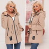 Wyszczuplająca Parka Kurtka Przejściowa Kaptur BEŻOWY