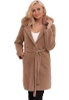 Alpaka Z Futerkiem Ciepły Płaszcz Z Paskiem CAMEL