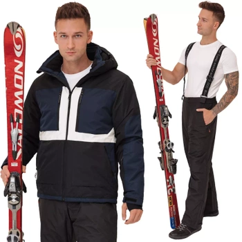 Just Play Męska Ciepła Kurtka Zimowa Narciarska Na Stok Sanki Snowboard CZARNY