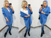 Alpaka Płaszcz z Kapturem Zapinany Na Suwak Wełna  Oversize JEANS