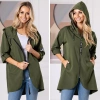 Letnia Asymetryczna Luźna Kurtka Parka Wiatrówka Kurtka KHAKI