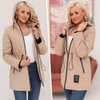 Wyszczuplająca Parka Kurtka Przejściowa Kaptur BEŻOWY