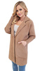 Damski Płaszcz z Alpaki  Oversize - Plus Size Duży Rozmiar 50 CAMEL
