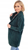 Damski Płaszcz z Alpaki  Oversize - Plus Size Duży Rozmiar 50 BUTELKOWA ZIELEŃ