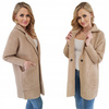 Damski Płaszcz z Alpaki  Oversize - Plus Size Duży Rozmiar 50 JASNY CAMEL
