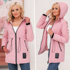 Wyszczuplająca Parka Kurtka Przejściowa Kaptur RÓŻOWY