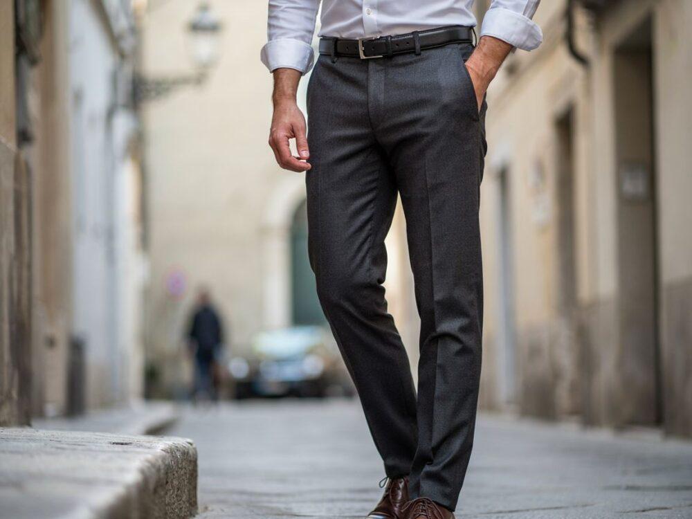 męski outfit z płaszczem